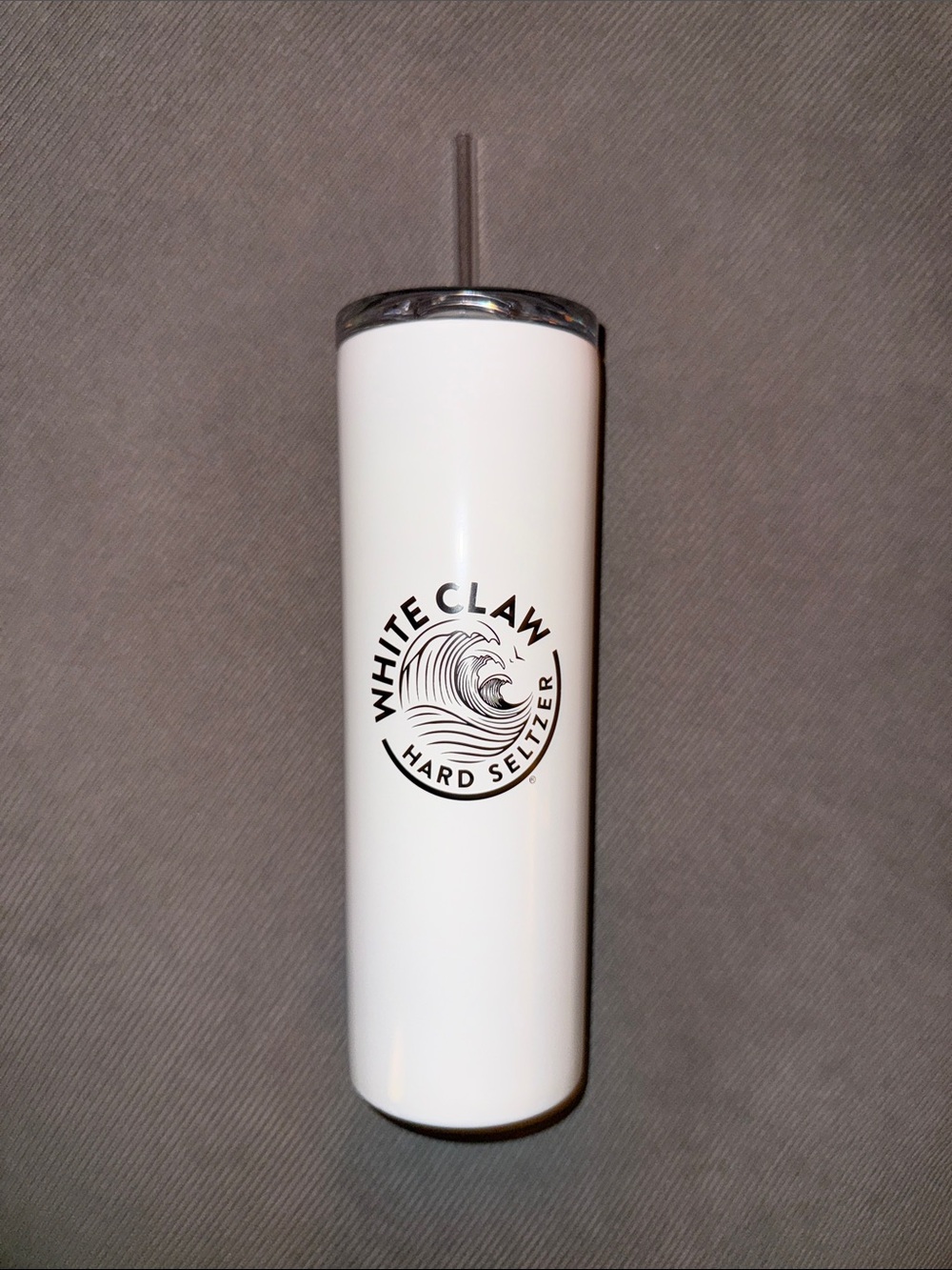 White Claw White Stainless Steel Tumbler with Straw - Slim Insulated Cup